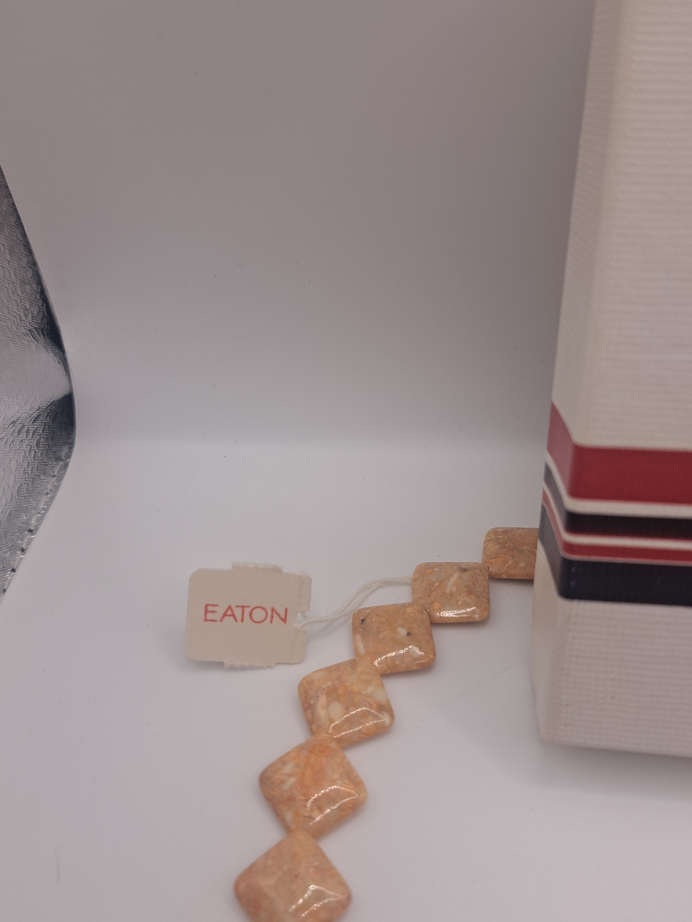 Vintage Eaton Genuine Stone Necklace & Earrings Set w/ Original Box & Tags - Picture 8 of 11